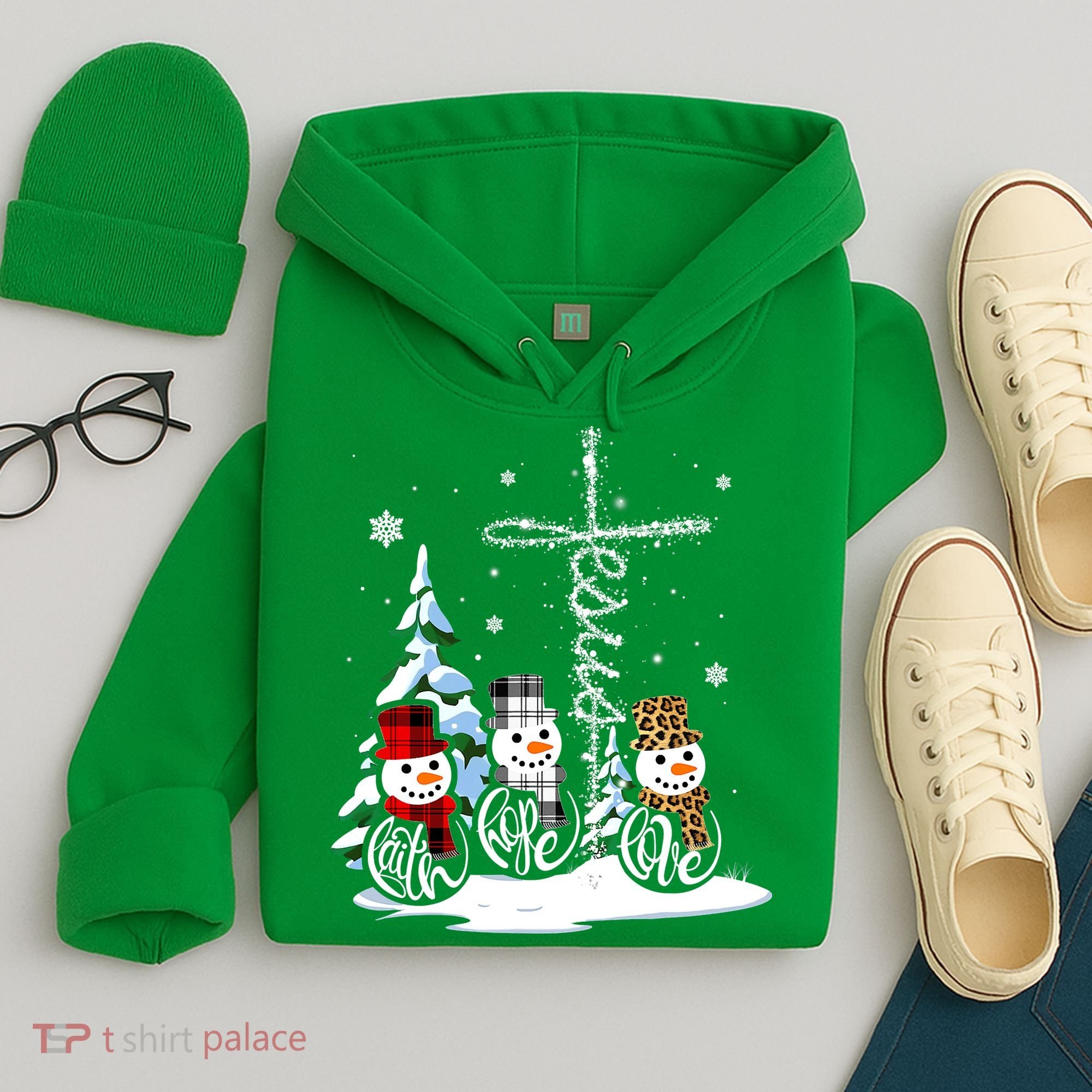 Merry Christmas Snow Faith Hope Love Christmas Hoodie