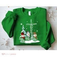 Merry Christmas Snow Faith Hope Love Christmas Sweatshirt thumb 2
