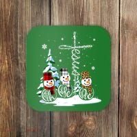 Merry Christmas Snow Faith Hope Love Christmas Coaster thumb 0