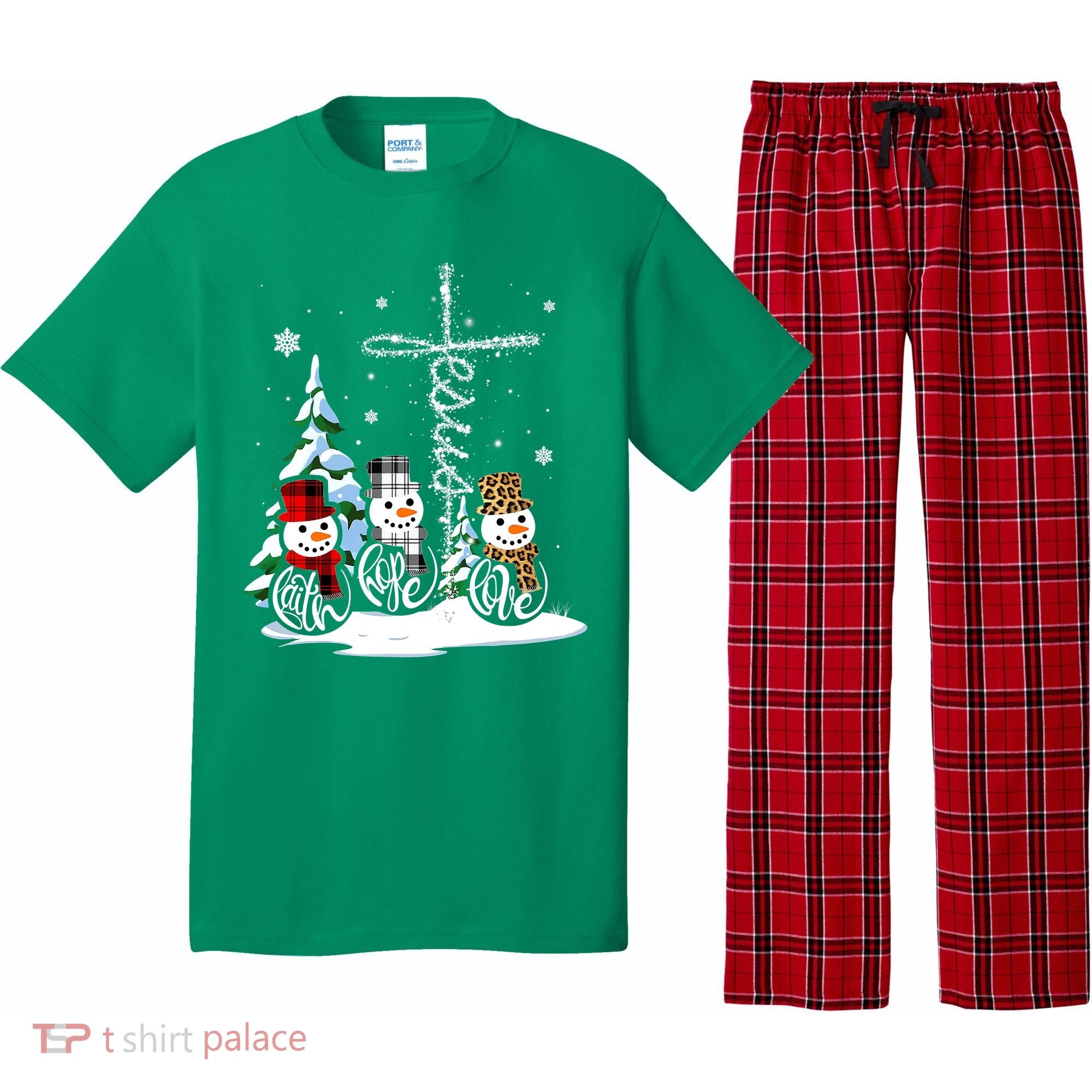 Merry Christmas Snow Faith Hope Love Christmas Pajama Set