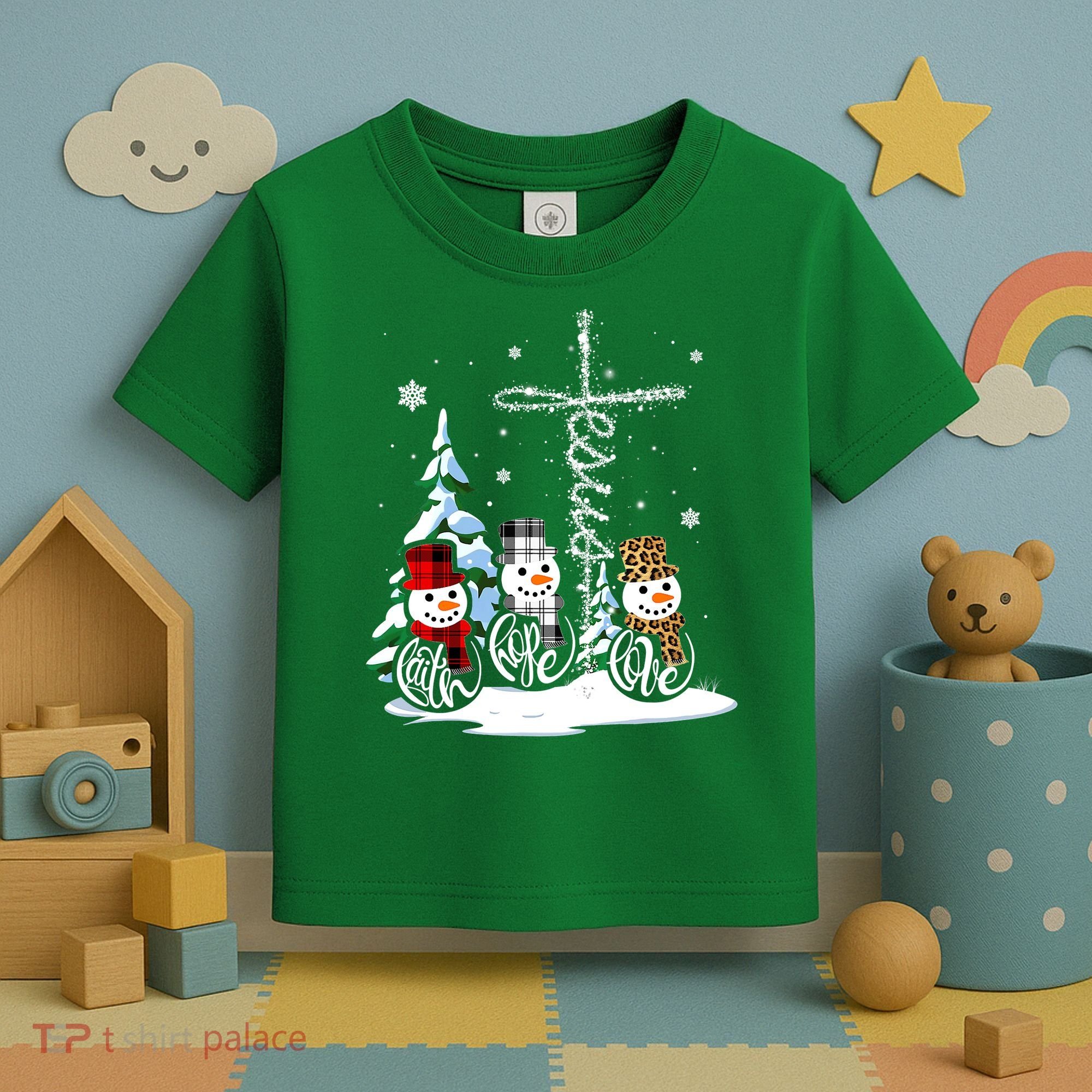 Merry Christmas Snow Faith Hope Love Christmas Toddler T-Shirt