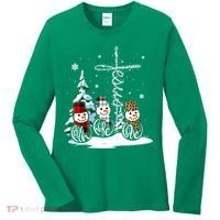 Merry Christmas Snow Faith Hope Love Christmas Women's Long Sleeve Shirt thumb 0