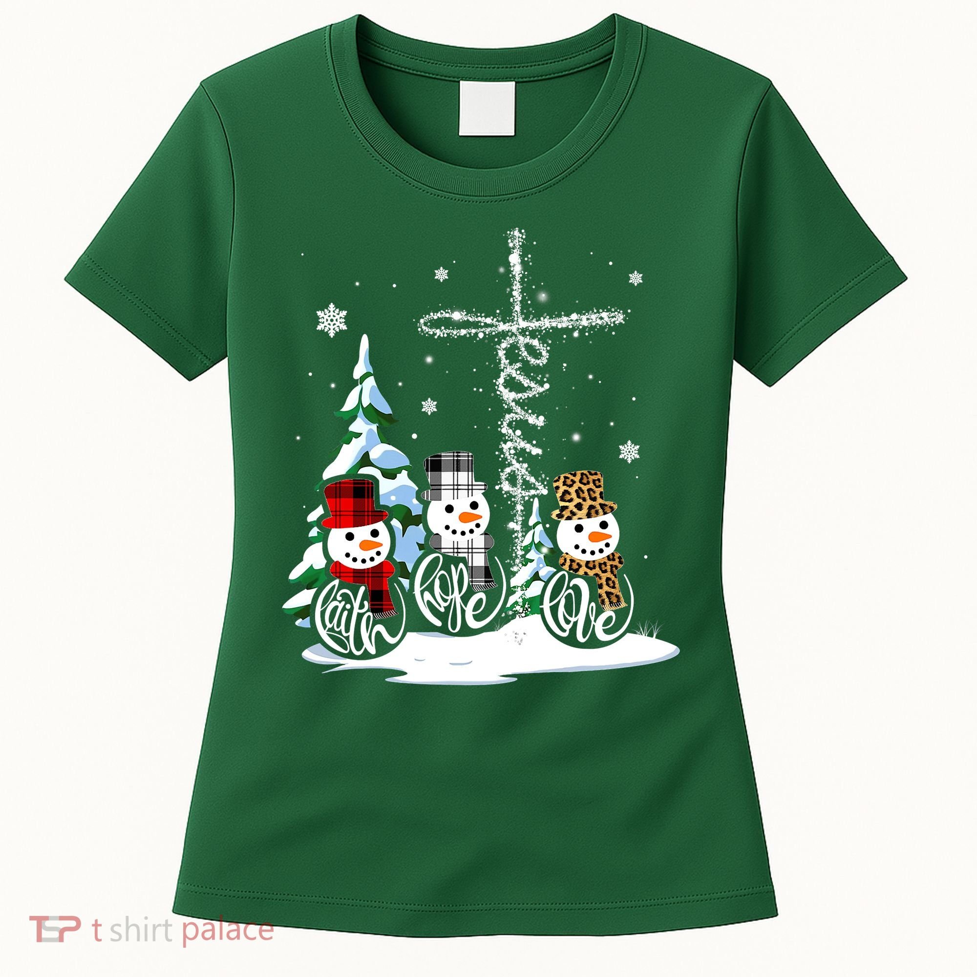 Merry Christmas Snow Faith Hope Love Christmas Women's T-Shirt