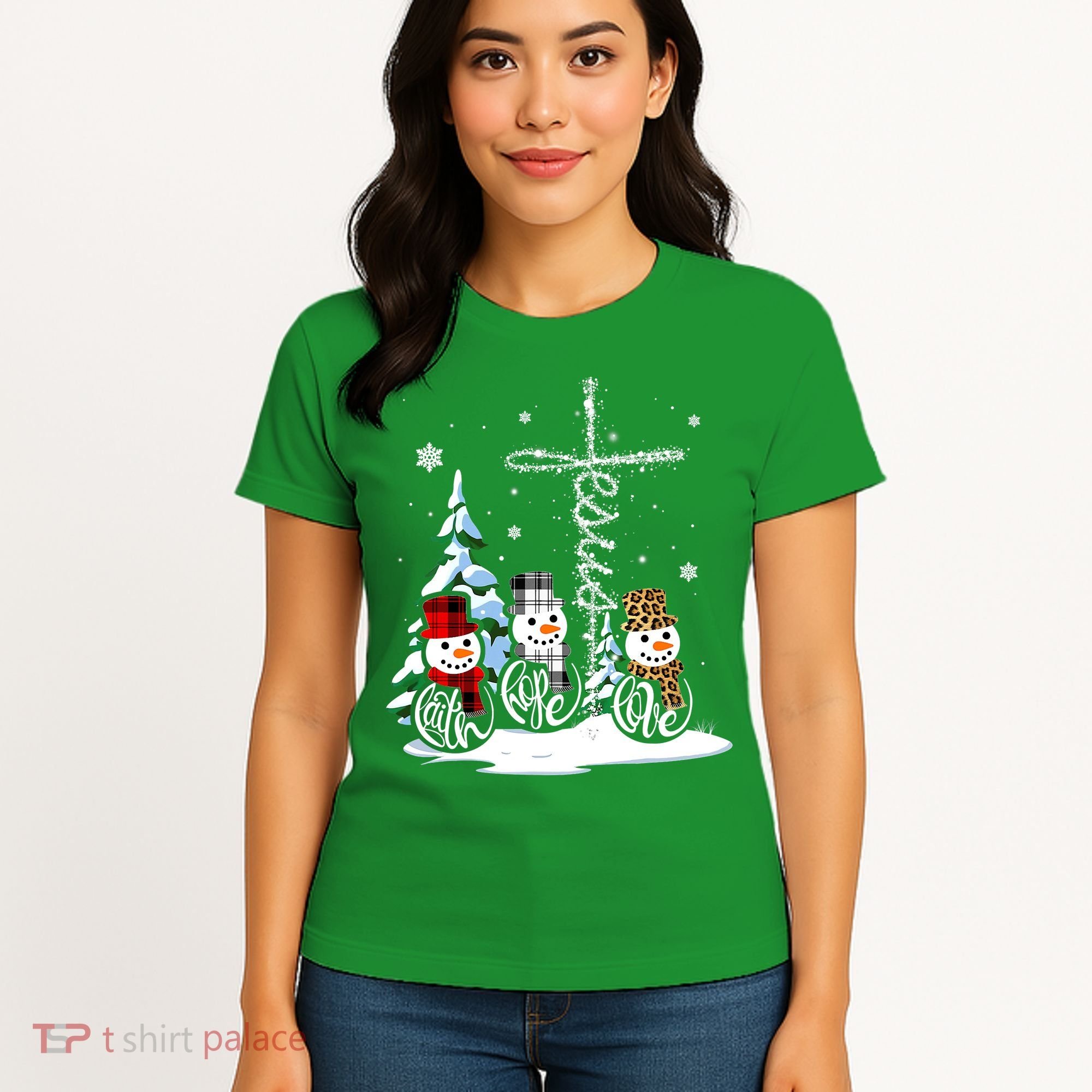 Merry Christmas Snow Faith Hope Love Christmas Women's T-Shirt