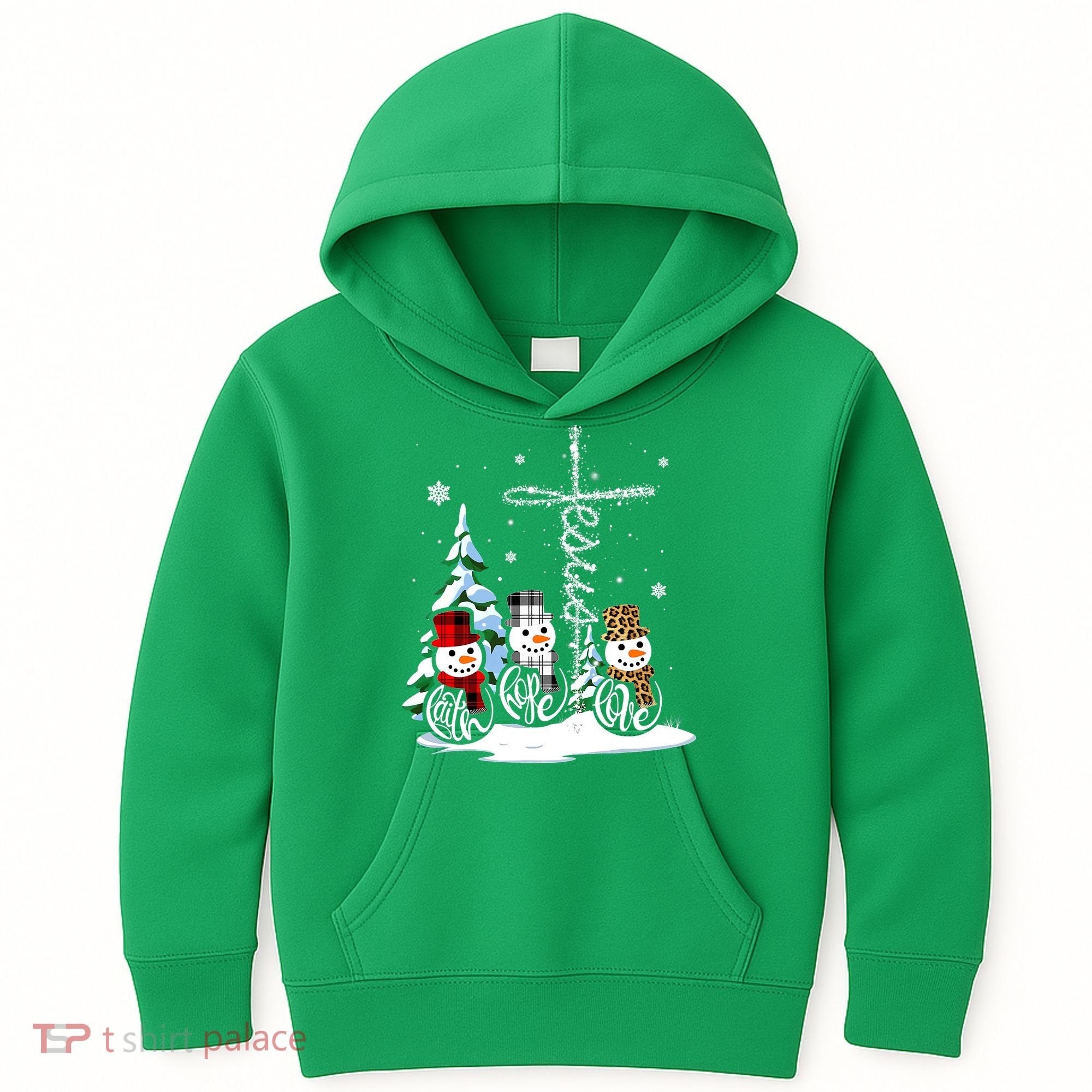 Merry Christmas Snow Faith Hope Love Christmas Kids Hoodie
