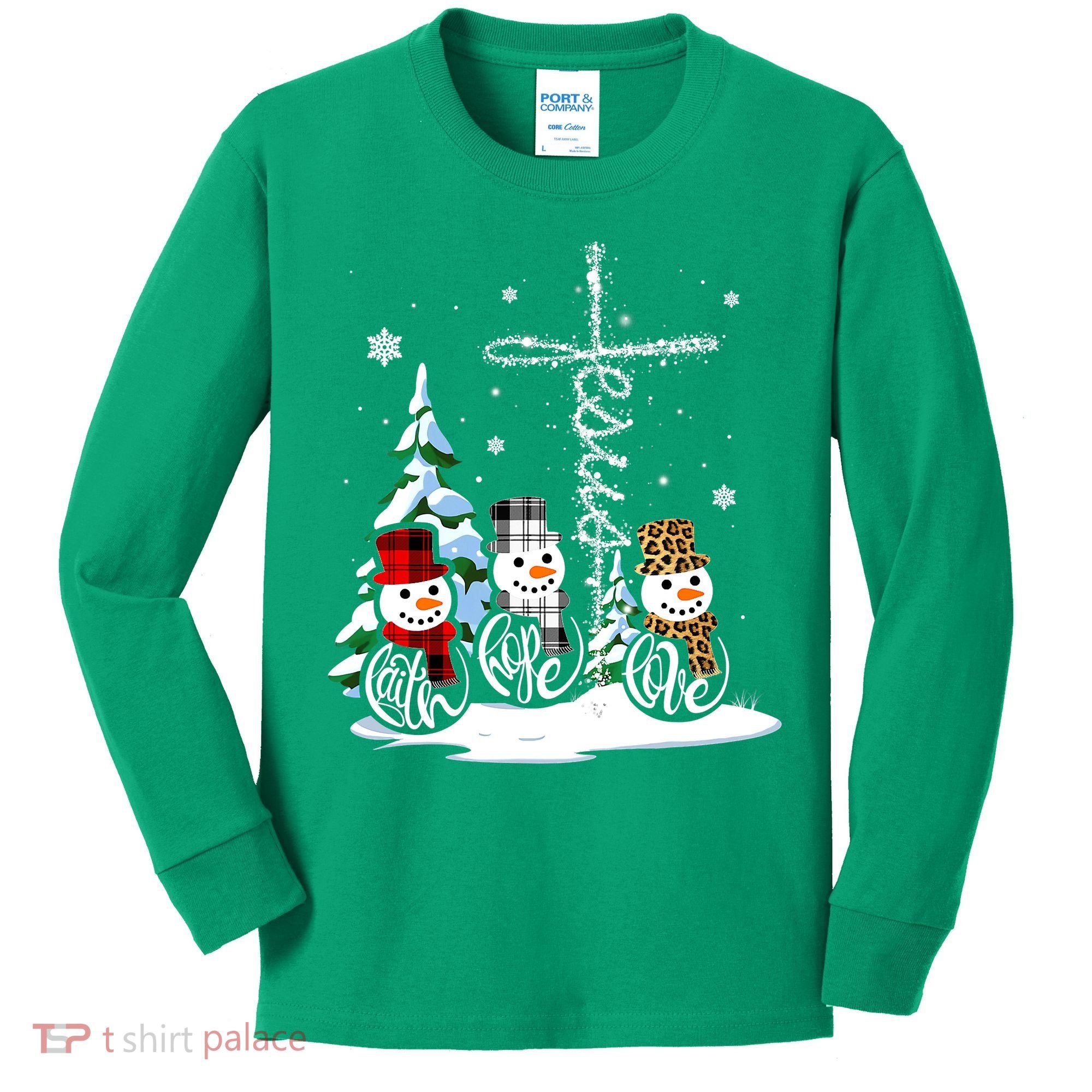 Merry Christmas Snow Faith Hope Love Christmas Kids Long Sleeve Shirt