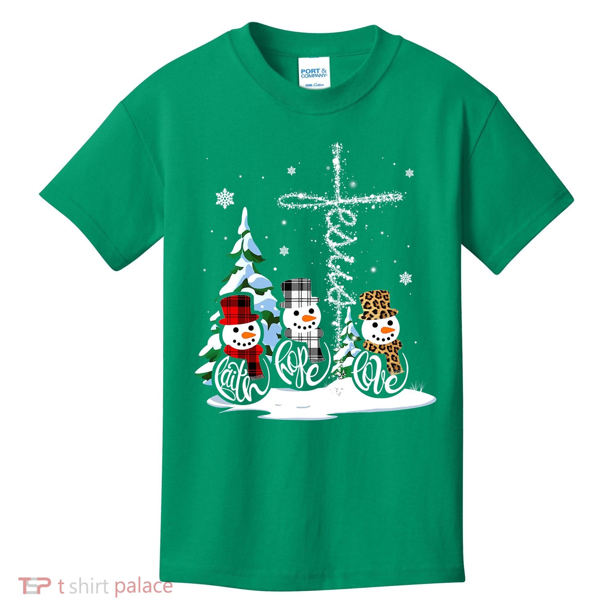 Merry Christmas Snow Faith Hope Love Christmas Kids T-Shirt