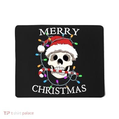 Merry Christmas Skull Skeleton Mousepad