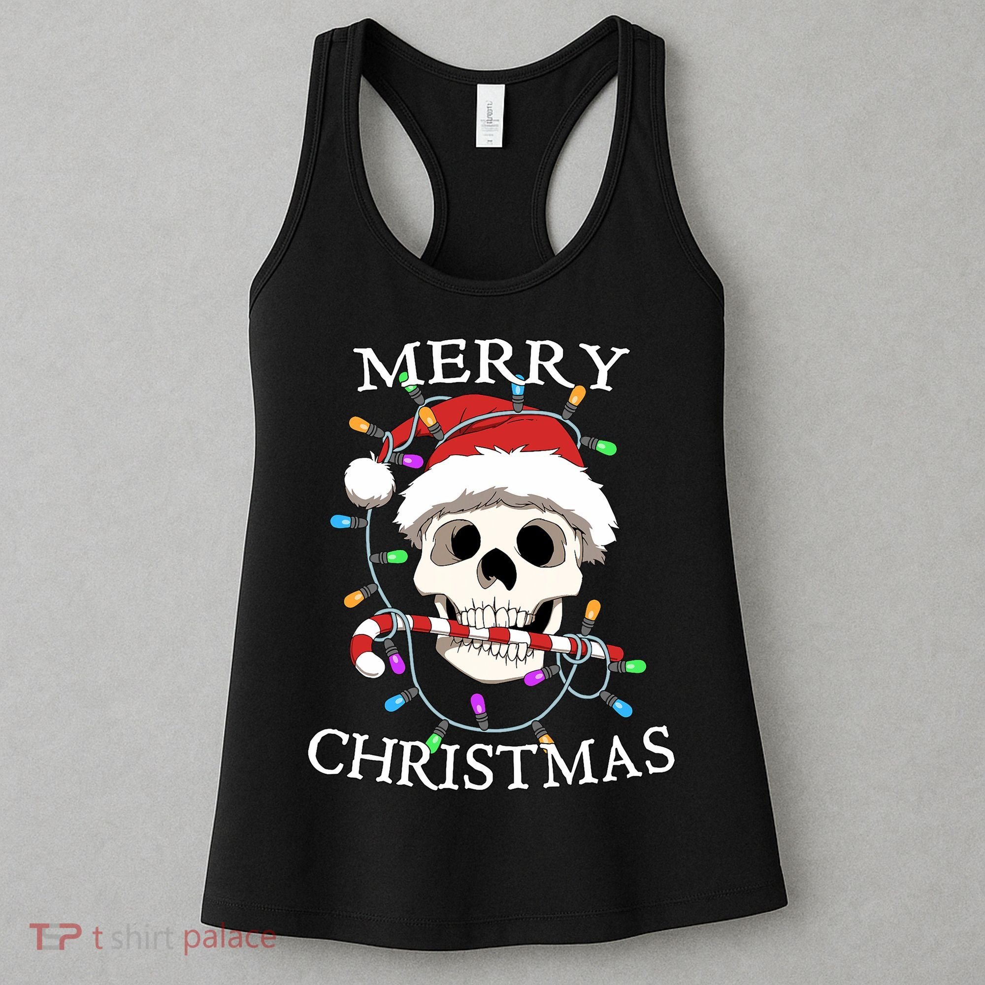 Merry Christmas Skull Skeleton Women's Tank Top