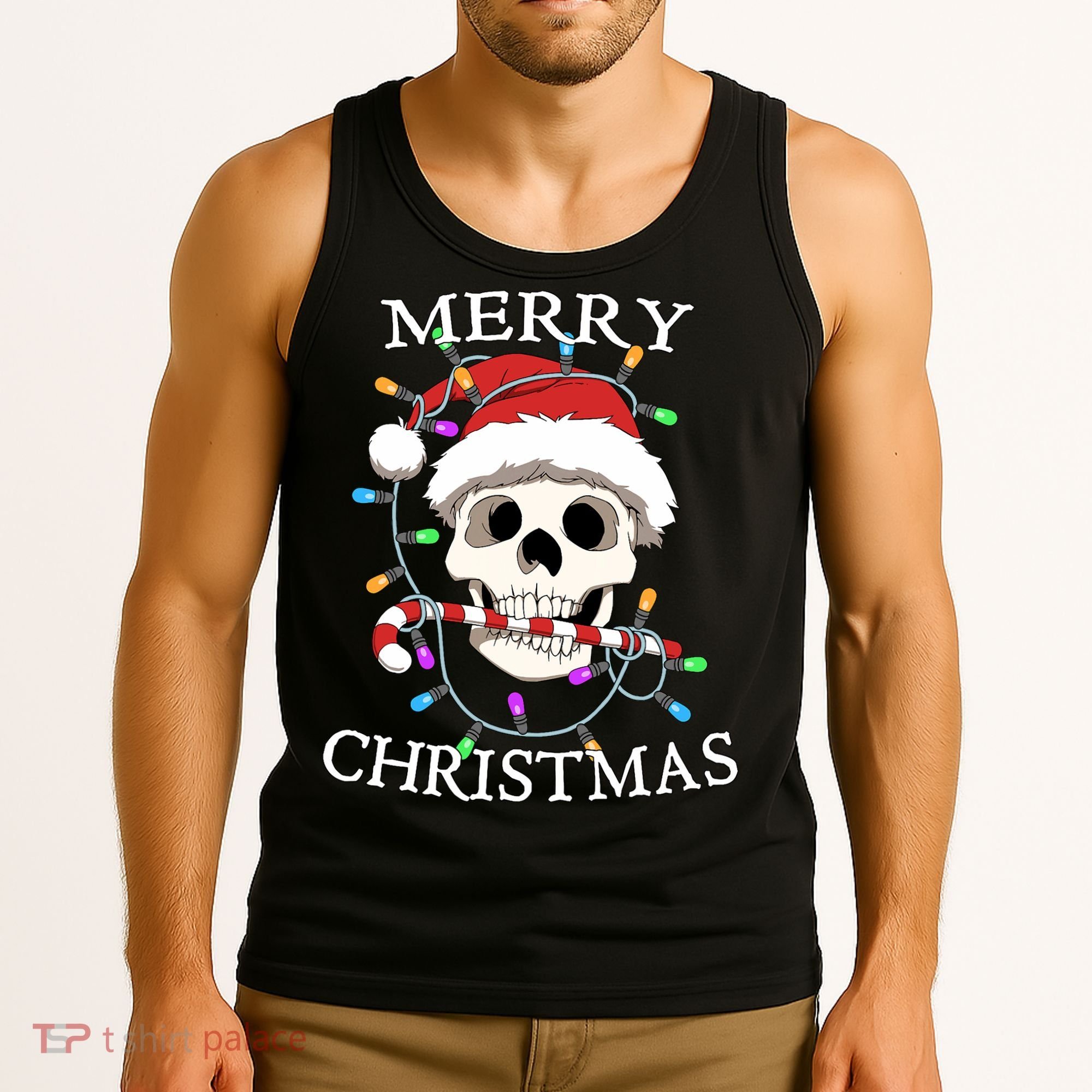 Merry Christmas Skull Skeleton Tank Top