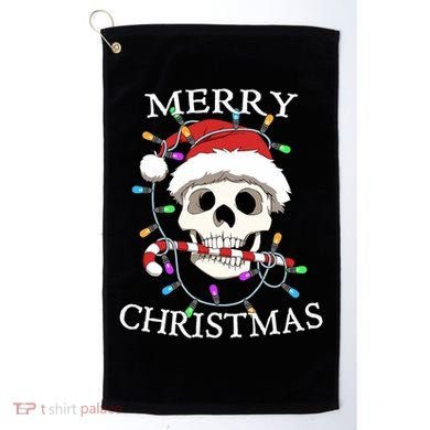 Merry Christmas Skull Skeleton Golf Towel