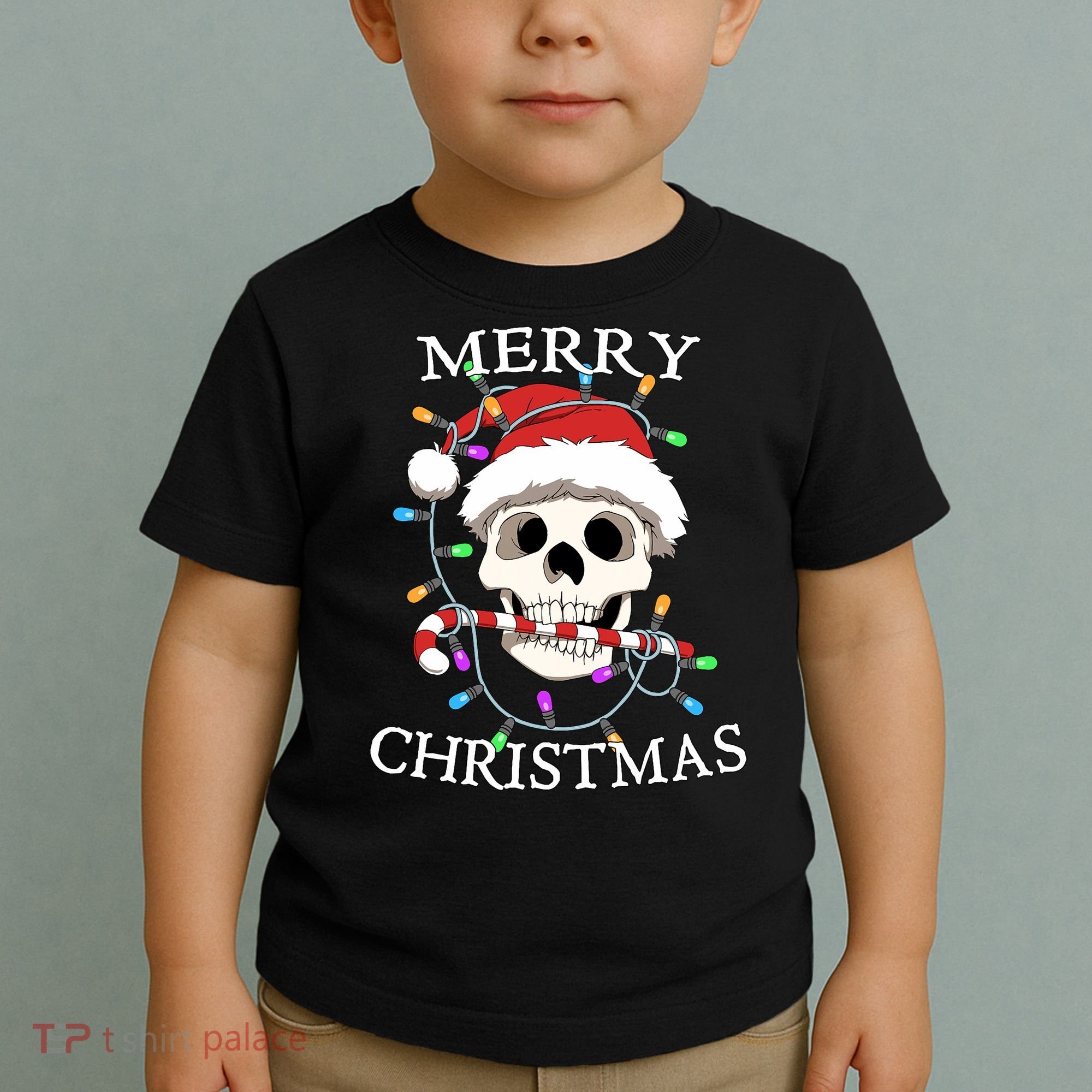 Merry Christmas Skull Skeleton Toddler T-Shirt
