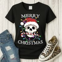 Merry Christmas Skull Skeleton Women's T-Shirt thumb 3