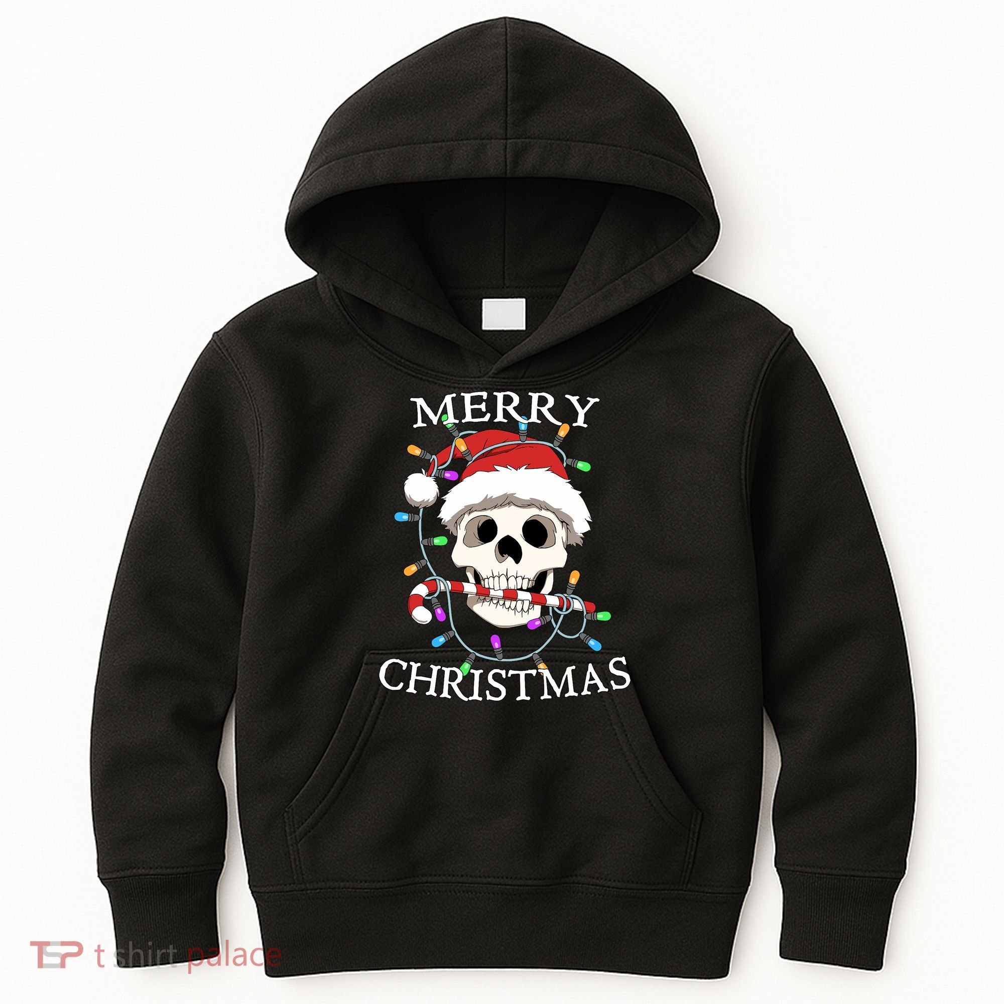 Merry Christmas Skull Skeleton Kids Hoodie