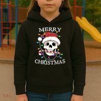 Merry Christmas Skull Skeleton Kids Hoodie thumb 3