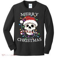 Merry Christmas Skull Skeleton Kids Long Sleeve Shirt thumb 0