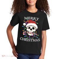 Merry Christmas Skull Skeleton Kids T-Shirt thumb 2