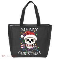 Merry Christmas Skull Skeleton Tote Bag thumb 0