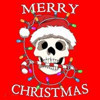 Merry Christmas Skull Skeleton Santa Hat thumb 1