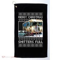 Funny Merry Christmas Shitters Full Ugly Christmas Sweater Golf Towel thumb 0