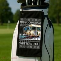 Funny Merry Christmas Shitters Full Ugly Christmas Sweater Golf Towel thumb 2