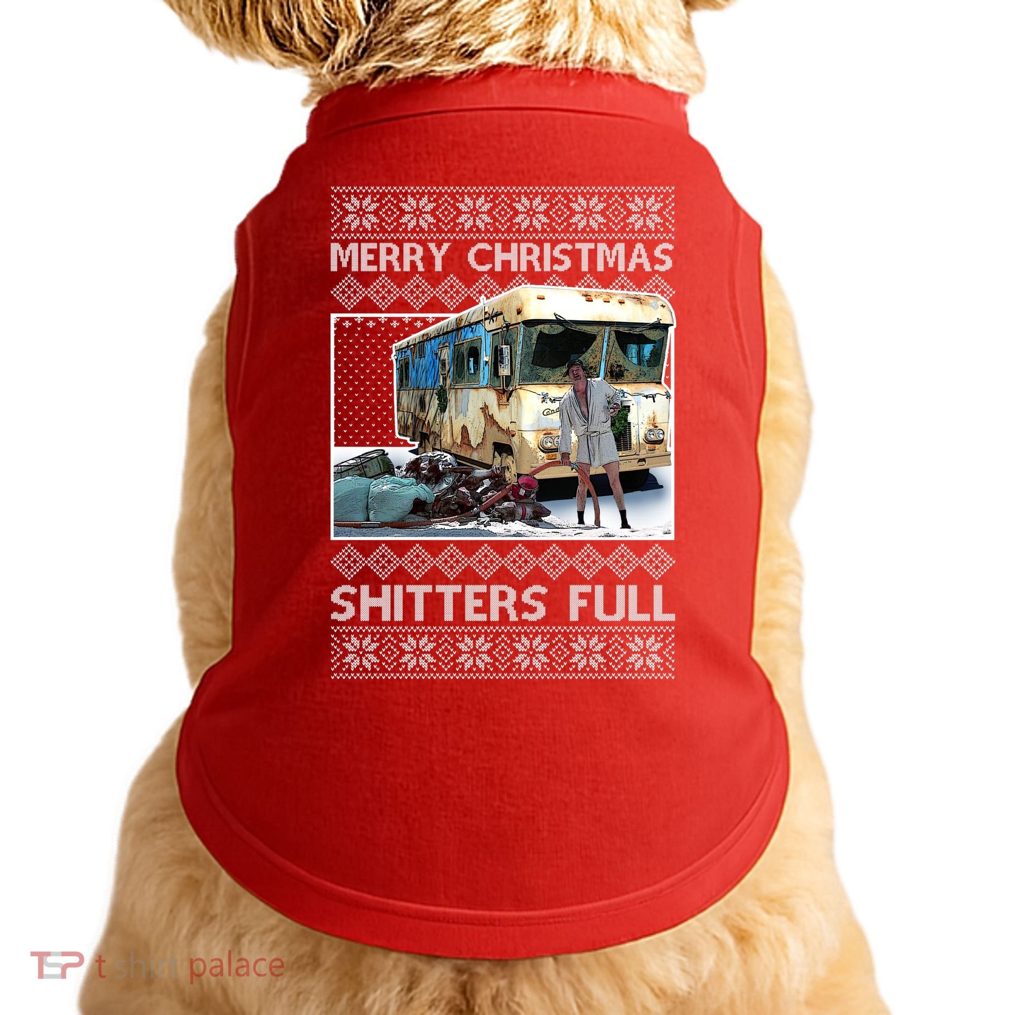 Funny Merry Christmas Shitters Full Ugly Christmas Sweater Doggie Tank