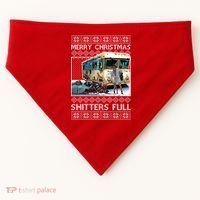 Funny Merry Christmas Shitters Full Ugly Christmas Sweater USA-Made Doggie Bandana thumb 0