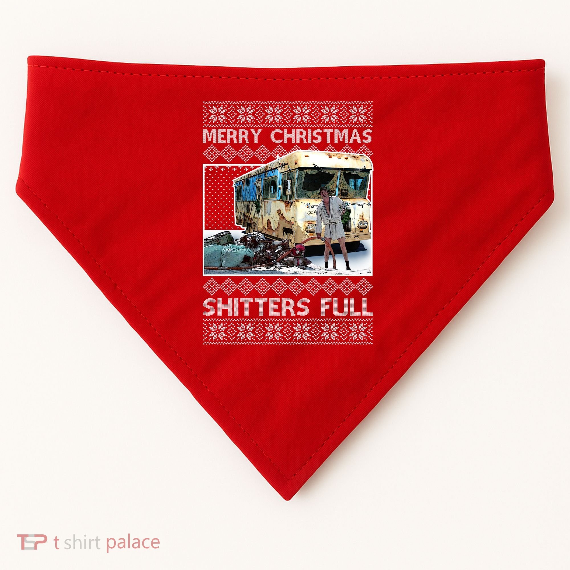 Funny Merry Christmas Shitters Full Ugly Christmas Sweater USA-Made Doggie Bandana