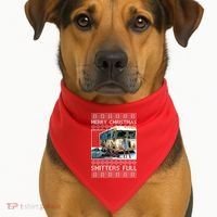 Funny Merry Christmas Shitters Full Ugly Christmas Sweater USA-Made Doggie Bandana thumb 1
