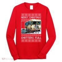 Funny Merry Christmas Shitters Full Ugly Christmas Sweater Long Sleeve Shirt thumb 0