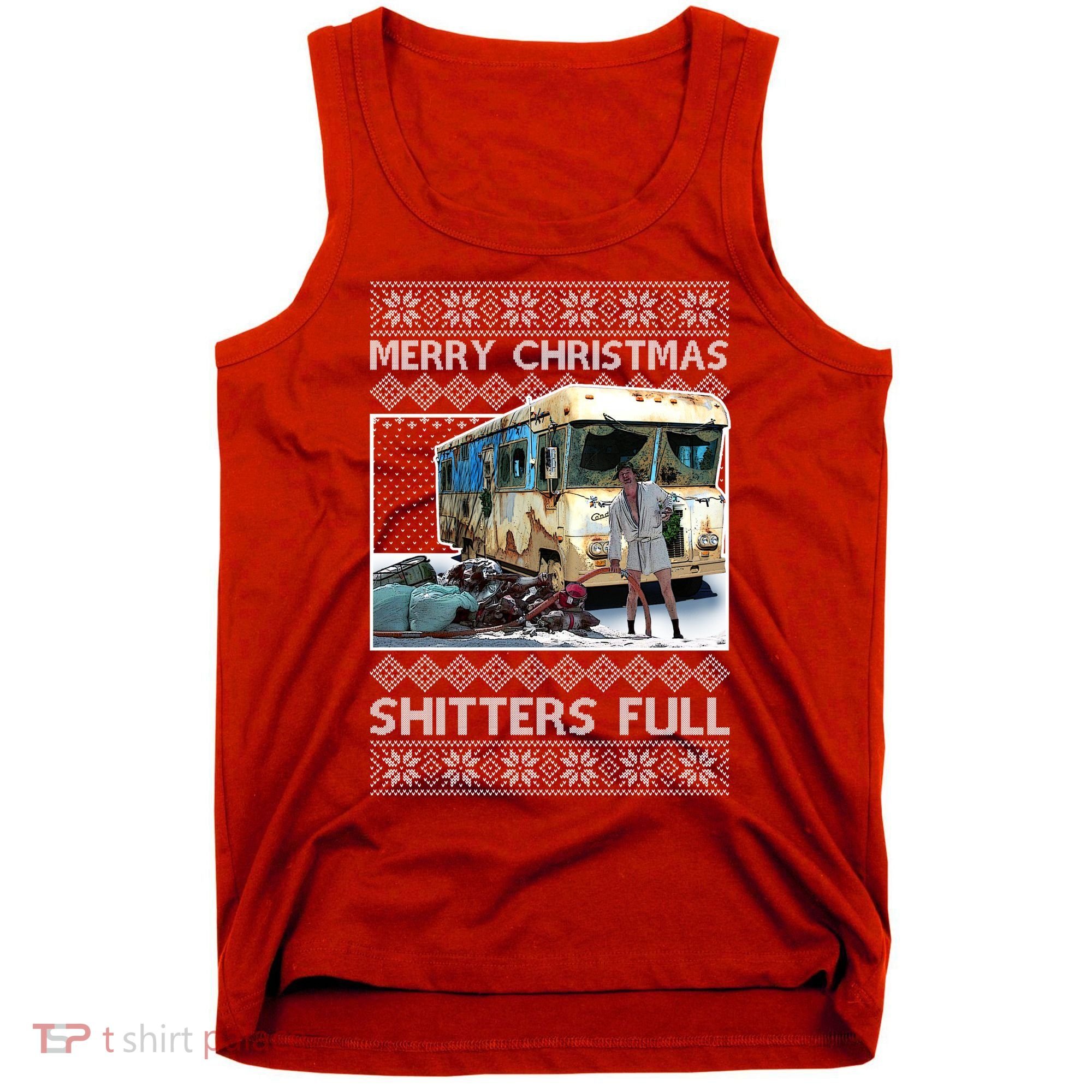 Funny Merry Christmas Shitters Full Ugly Christmas Sweater Tank Top