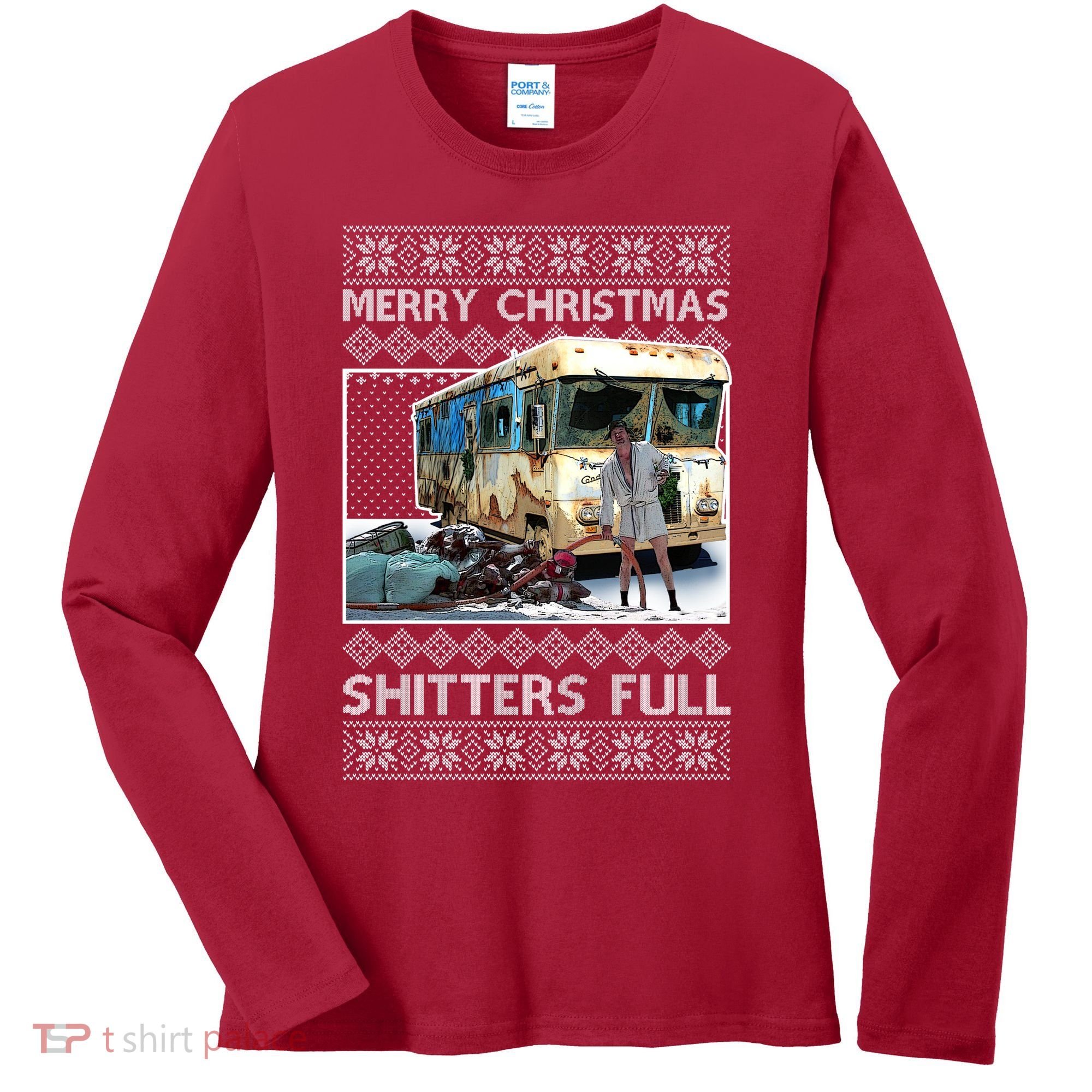 Funny Merry Christmas Shitters Full Ugly Christmas Sweater Women's Long Sleeve Shirt
