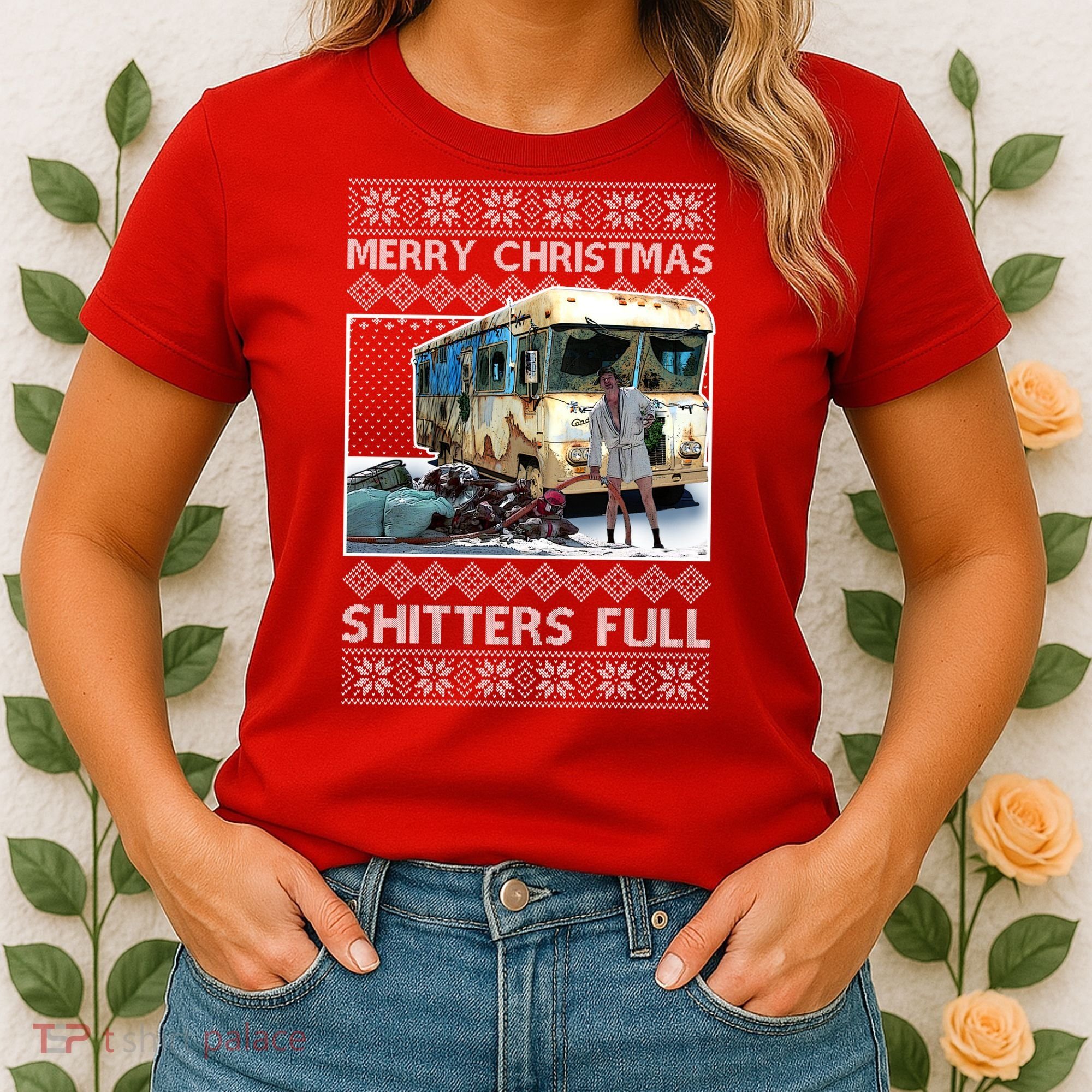 Funny Merry Christmas Shitters Full Ugly Christmas Sweater Women's T-Shirt