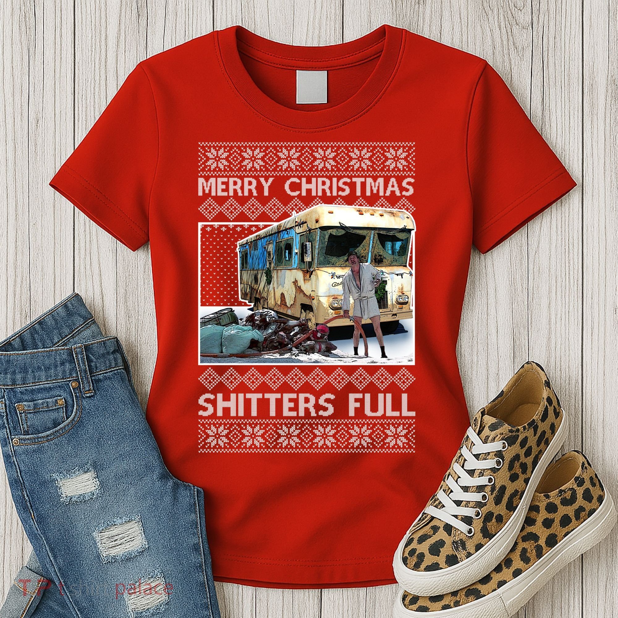 Funny Merry Christmas Shitters Full Ugly Christmas Sweater Women's T-Shirt