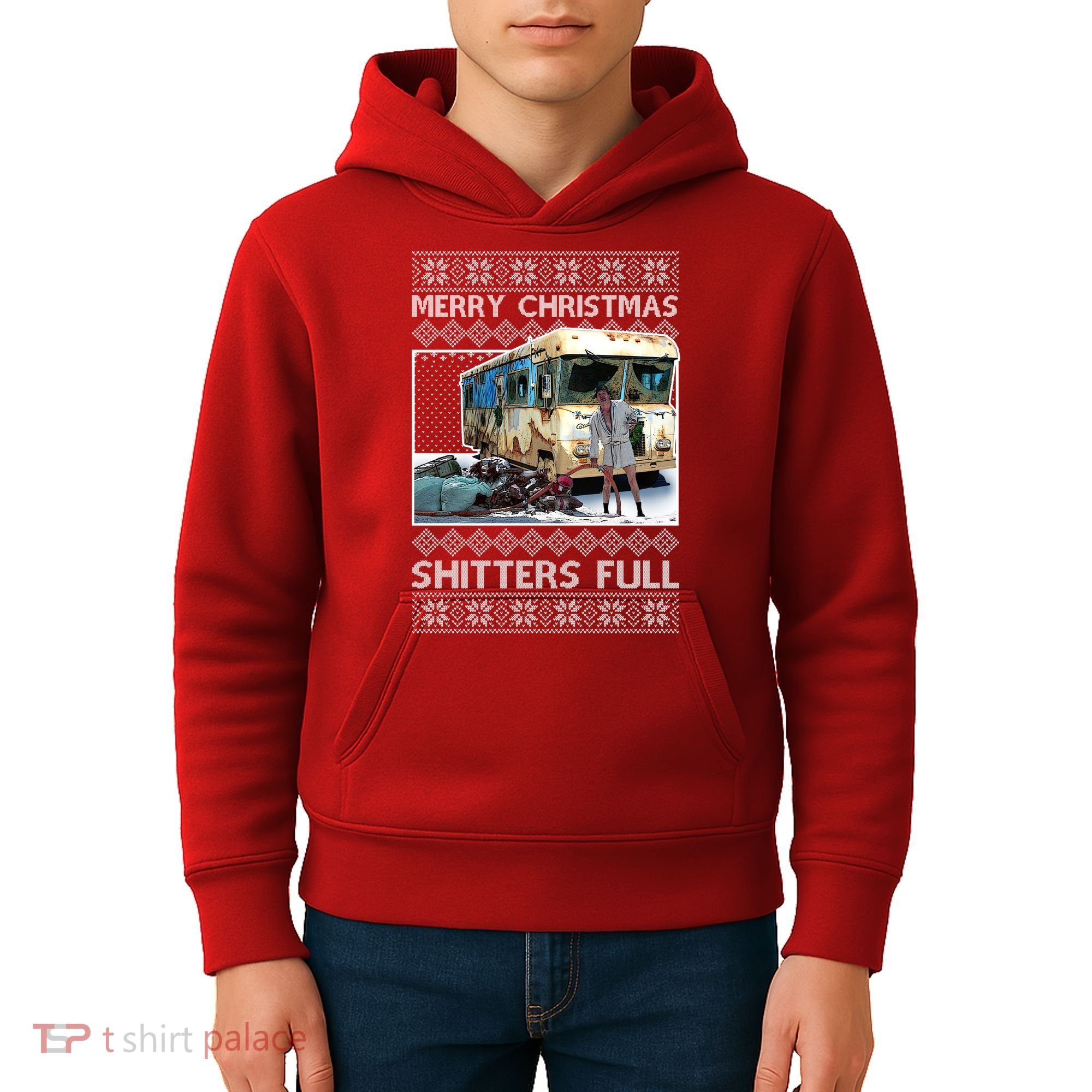 Funny Merry Christmas Shitters Full Ugly Christmas Sweater Kids Hoodie