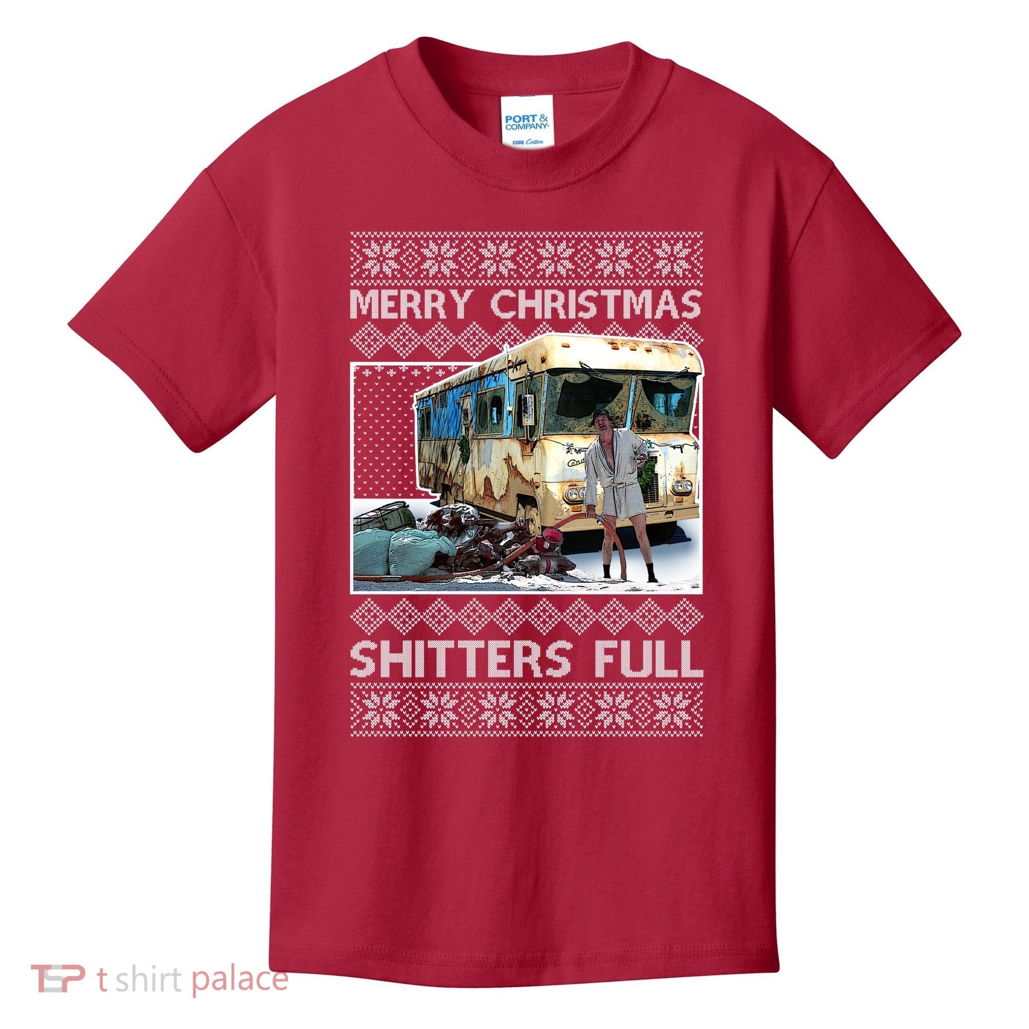 Funny Merry Christmas Shitters Full Ugly Christmas Sweater Kids T-Shirt