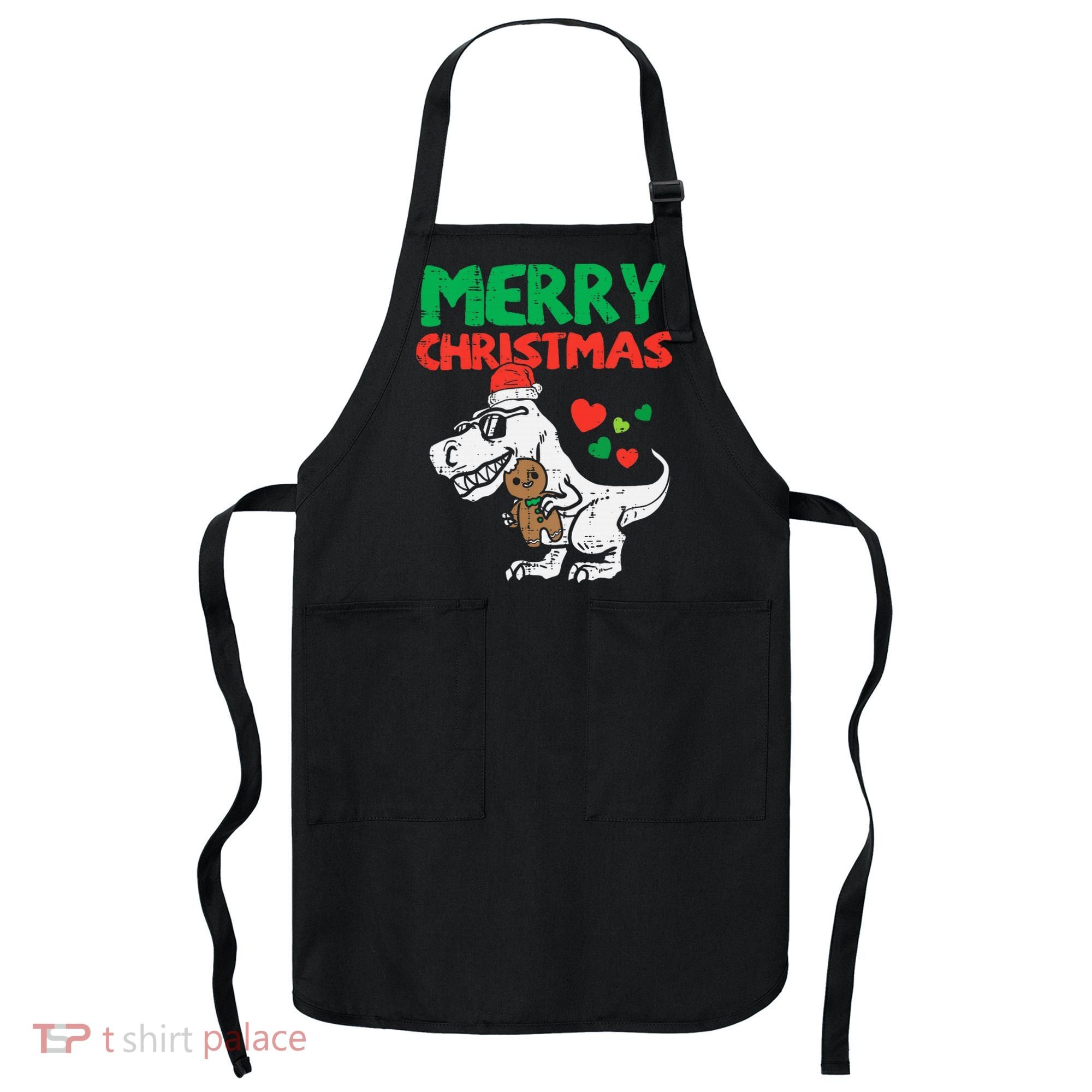 Merry Christmas Trex Dino Pajamas Apron