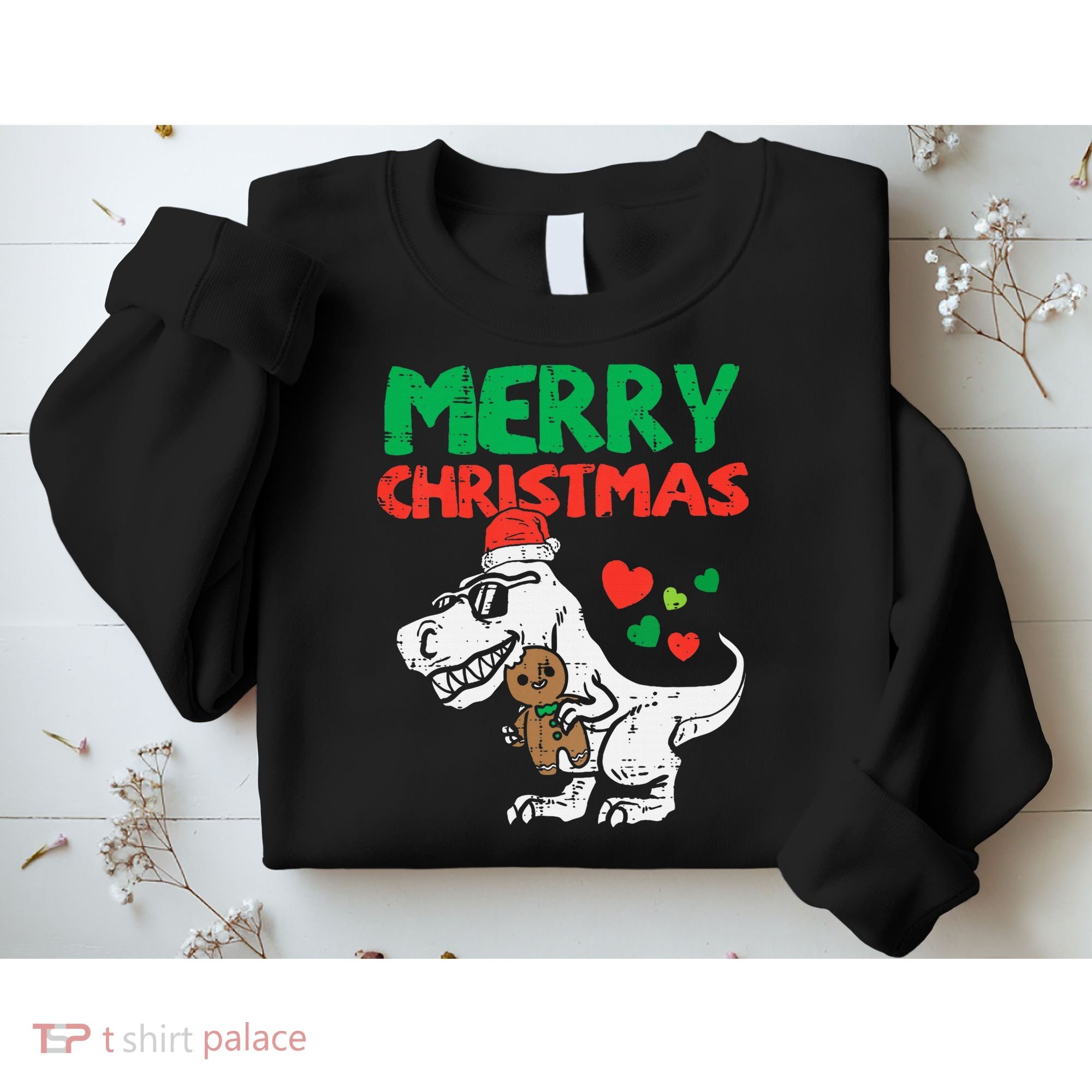 Merry Christmas Trex Dino Pajamas Sweatshirt