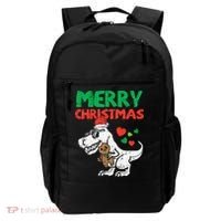 Merry Christmas Trex Dino Pajamas Backpack thumb 0