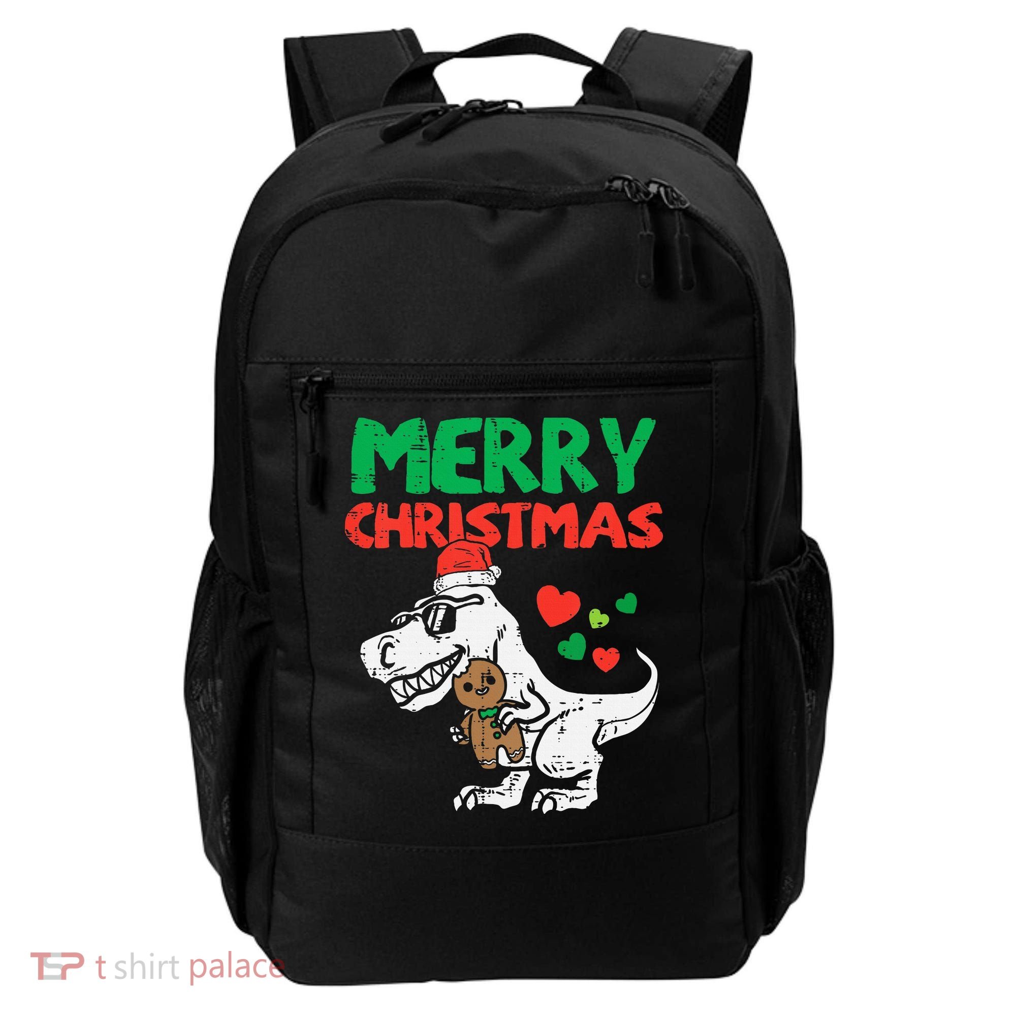 Merry Christmas Trex Dino Pajamas Backpack