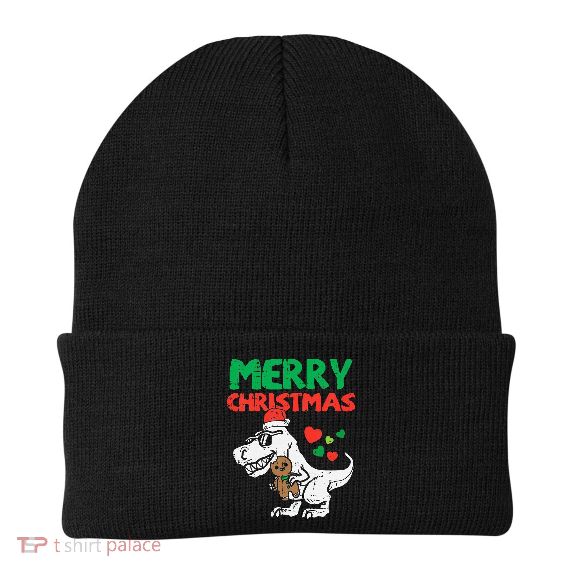 Merry Christmas Trex Dino Pajamas Beanie