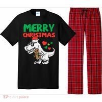 Merry Christmas Trex Dino Pajamas Pajama Set thumb 0