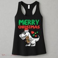 Merry Christmas Trex Dino Pajamas Women's Tank Top thumb 3