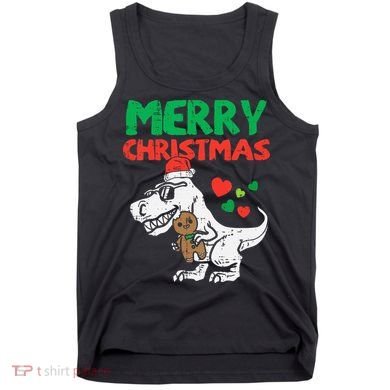 Merry Christmas Trex Dino Pajamas Tank Top
