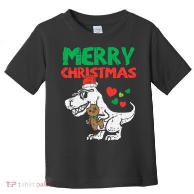 Merry Christmas Trex Dino Pajamas Toddler T-Shirt