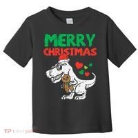 Merry Christmas Trex Dino Pajamas Toddler T-Shirt thumb 0