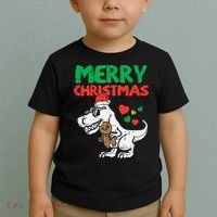 Merry Christmas Trex Dino Pajamas Toddler T-Shirt thumb 2