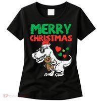 Merry Christmas Trex Dino Pajamas Women's T-Shirt thumb 0