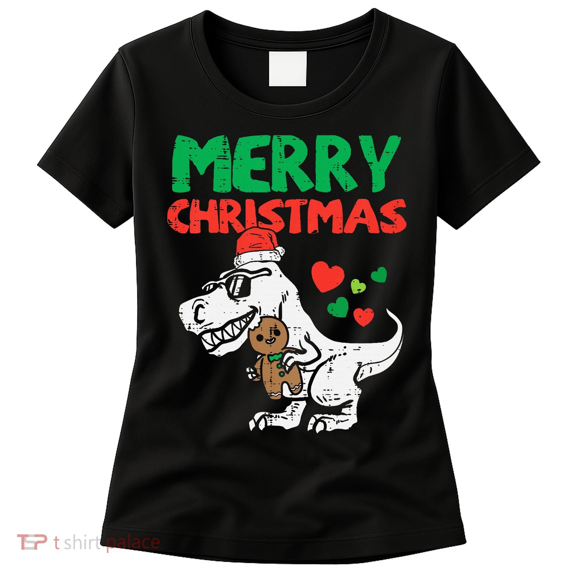 Merry Christmas Trex Dino Pajamas Women's T-Shirt