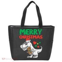 Merry Christmas Trex Dino Pajamas Tote Bag thumb 0